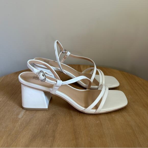 Wild Fable White Strappy Square Toe Block Heel Buckle Strap High Heels Size 6.5 - Picture 6 of 14